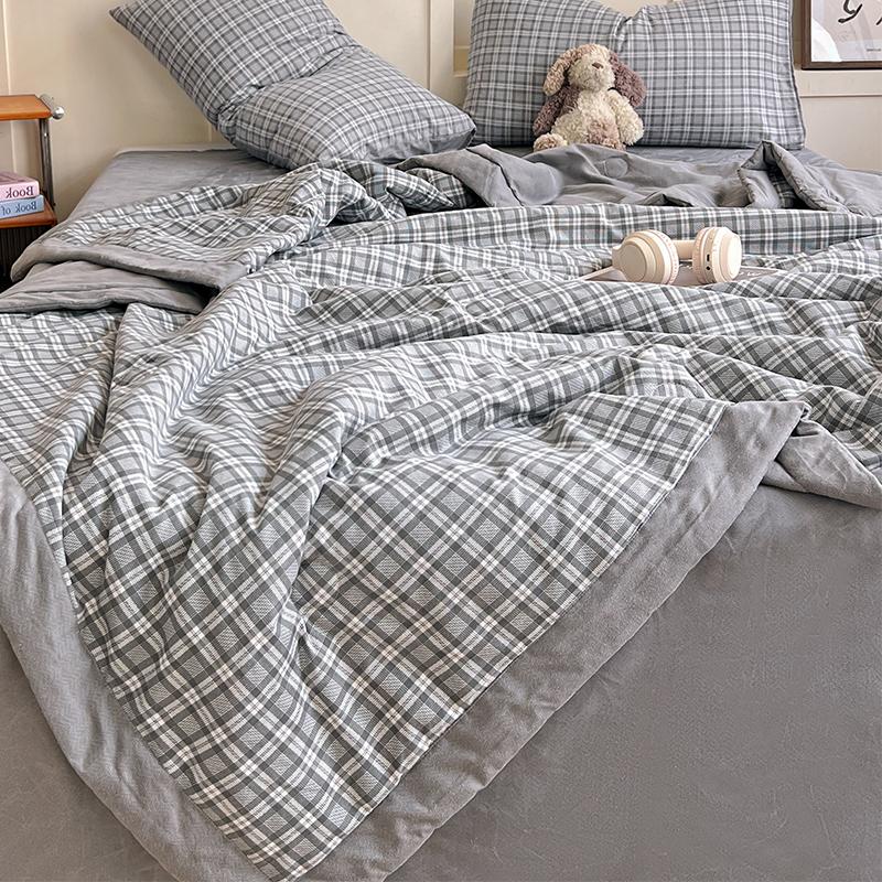 

Летнее прохладное пледовое одеяло из стираного хлопка, удобное легкое тонкое одеяло с кондиционером, простое одеяло с перьями для взрослых и детей 150X200cm Thin Quilts