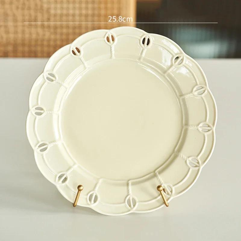 Kreativer Keramikteller in Uni-Farbe Luxus Restaurant Pasta Speiseteller Einzigartiger Ausgehöhlter Dessertteller Haushaltsgeschirr