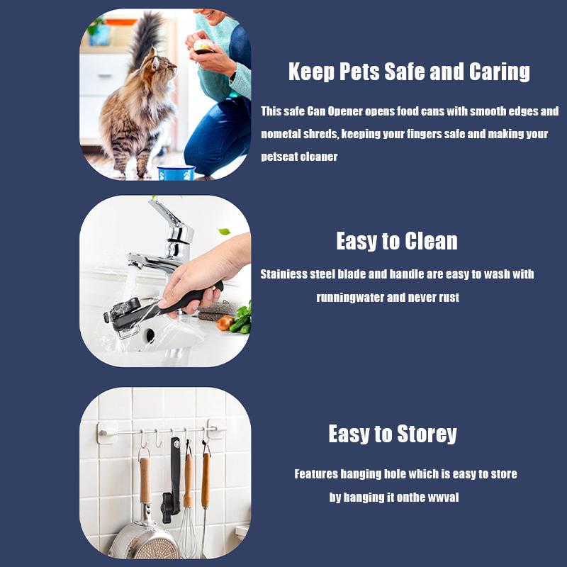 Manual Safety Can Opener Stainless Steel Can Knife Household Single-Handle Side Multi-Functional Can Opener