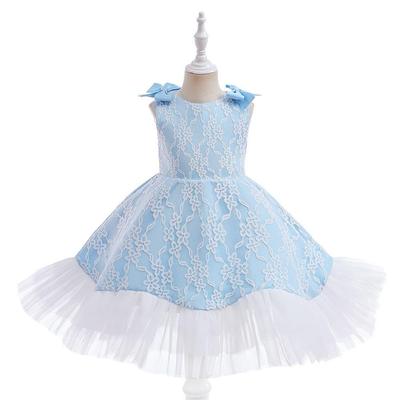 3-10 ans Pageant robe de princesse formelle pour les filles robes de soirée en tulle arc enfants fille anniversaire fête de mariage robe de bal vêtements pour enfants