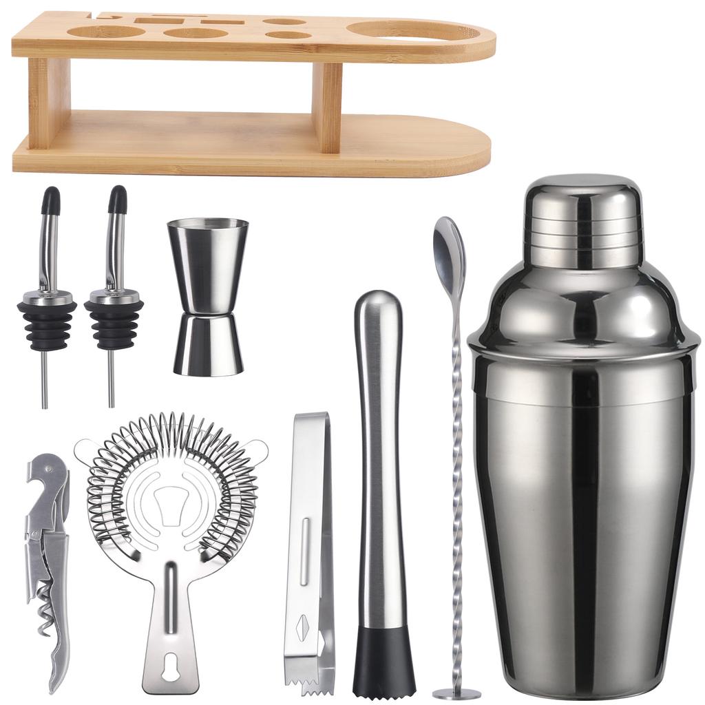 Bar Shaker Shaker Stainless Steel Japanese Shaker Semicircular Cocktail Shaker 10-Piece Set
