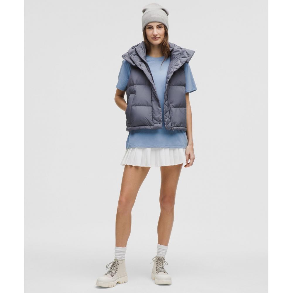 Lululemon Wunder Puff 600 Down Fill Cropped Vest Solar Grey Rhino Grey