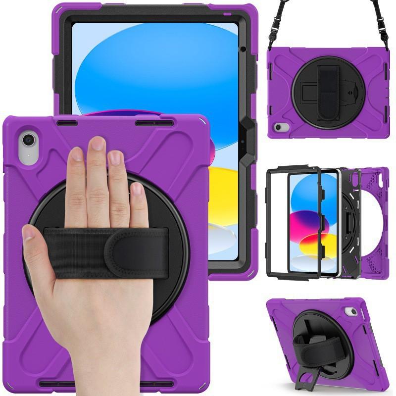 IPad Air 11 13 Protective Case With Rotating Kickstand Shockproof Plastic Cover Multi-Color Options Shoulder Strap