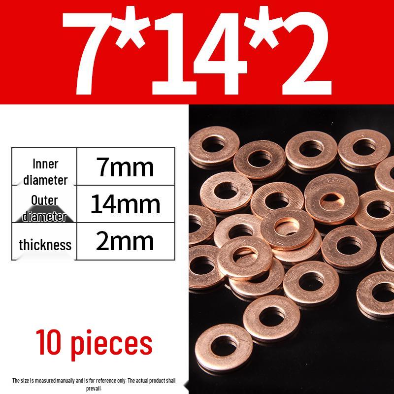 2mm Pure Red Copper Sealing Ring Marine Instrument Flat Washer