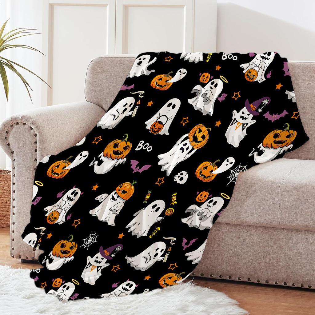 Halloween Creative Throw Blanket Flannel Print Blanket Super Soft Cozy Sofa Nap Blanket Home Blanket Perfect Home Gift for Her
