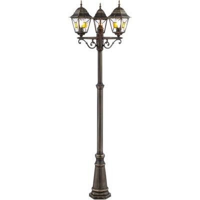 Venkovní stojací lampa JANEL - BRILLIANT - černá zlatá - kov/sklo - 3x60W - IP44