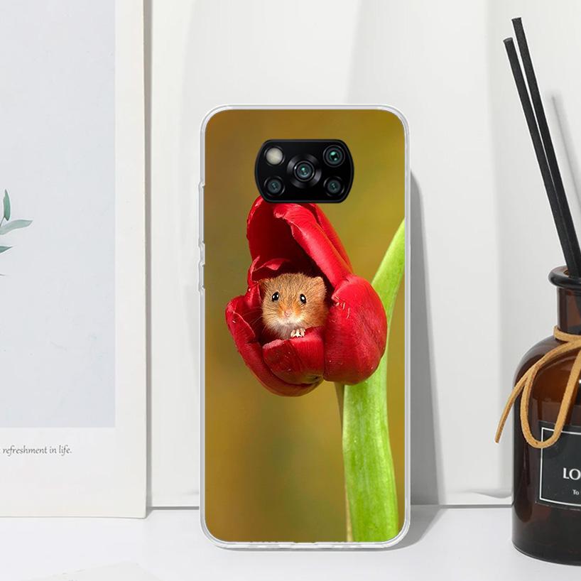 Cute Lovely Pet Hamster Phone Case For Xiaomi Poco X7 X6 X5 M7 M8 Pro F7 Ultra Redmi 15C 15 13C 13 12C 12 10 10C 10A Art Fundas