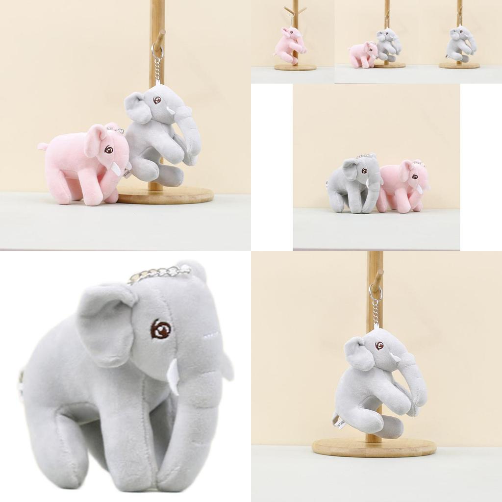 Charming Elephant Plush Keychain Cute Stuffed Animal Doll Perfect For Bag Accessories