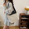 Wholesale Japanese minimalist style portable tote bag women's bag 2025 summer new contrasting color shoulder bag large capacity underarm bag