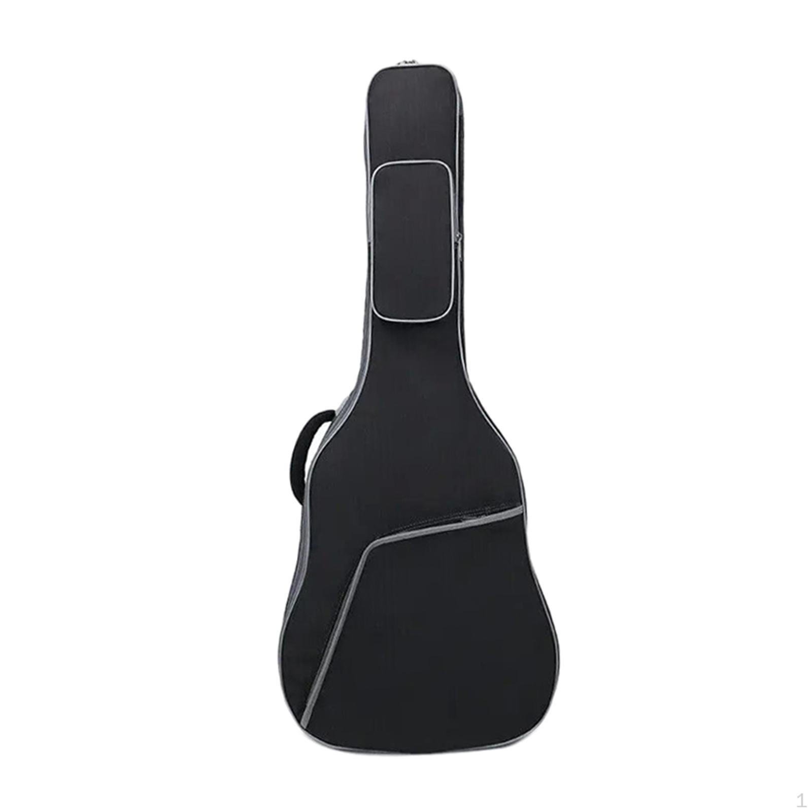

41in Guitar Bag Case, Adjustable Padded Shoulder Strap Soft Case Electric Gig for чорний