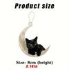 Acrylic Moon & Black Cat Pendant - Creative Keychain, Car Hanging, Backpack Decoration