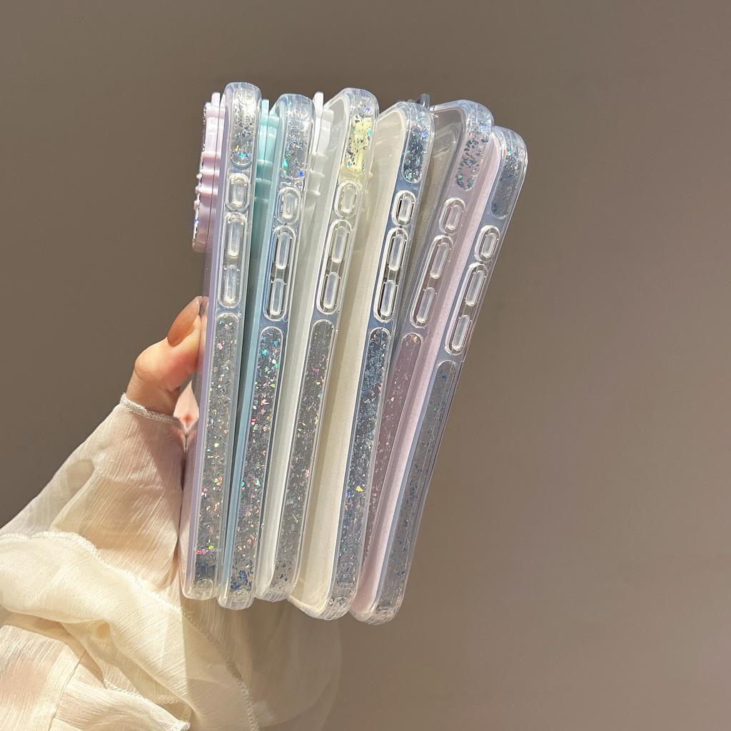 Ins Style Gradient Glitter Round Edge IMD Compatible with iPhone 16 Pro Max Phone Case Apple 17 New Model 14/15