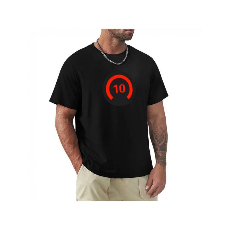 Męska koszulka CSGO FACEIT Poziom 10 Rank T-Shirt - Koszulka gamingowa z ikonicznym symbolem celu, luźny krój, casualowa koszula odpowiednia do Counter-Strike:, Odważna grafika dla