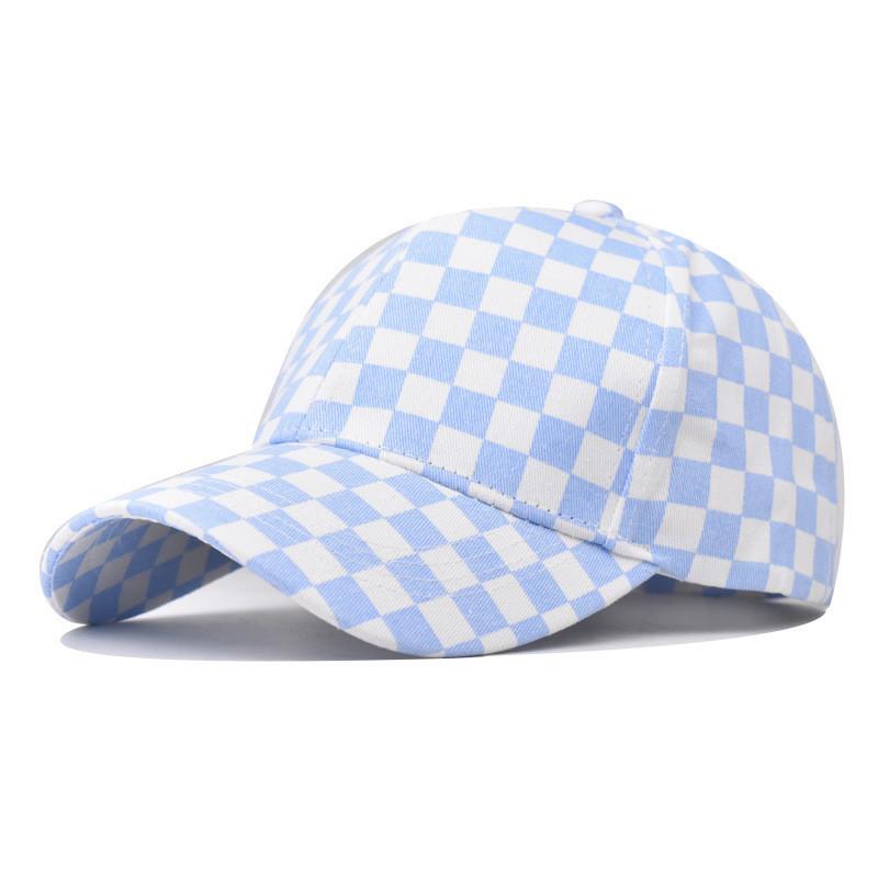 Tongue Cap Duck Printed Chessboard Plaid Design Baseball Cap Breathable Made