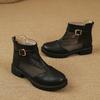 Spring and summer new women's shoes soft leather thick heel mesh hollowed out breathable cool boots hole leather boots fashionable versatile boots