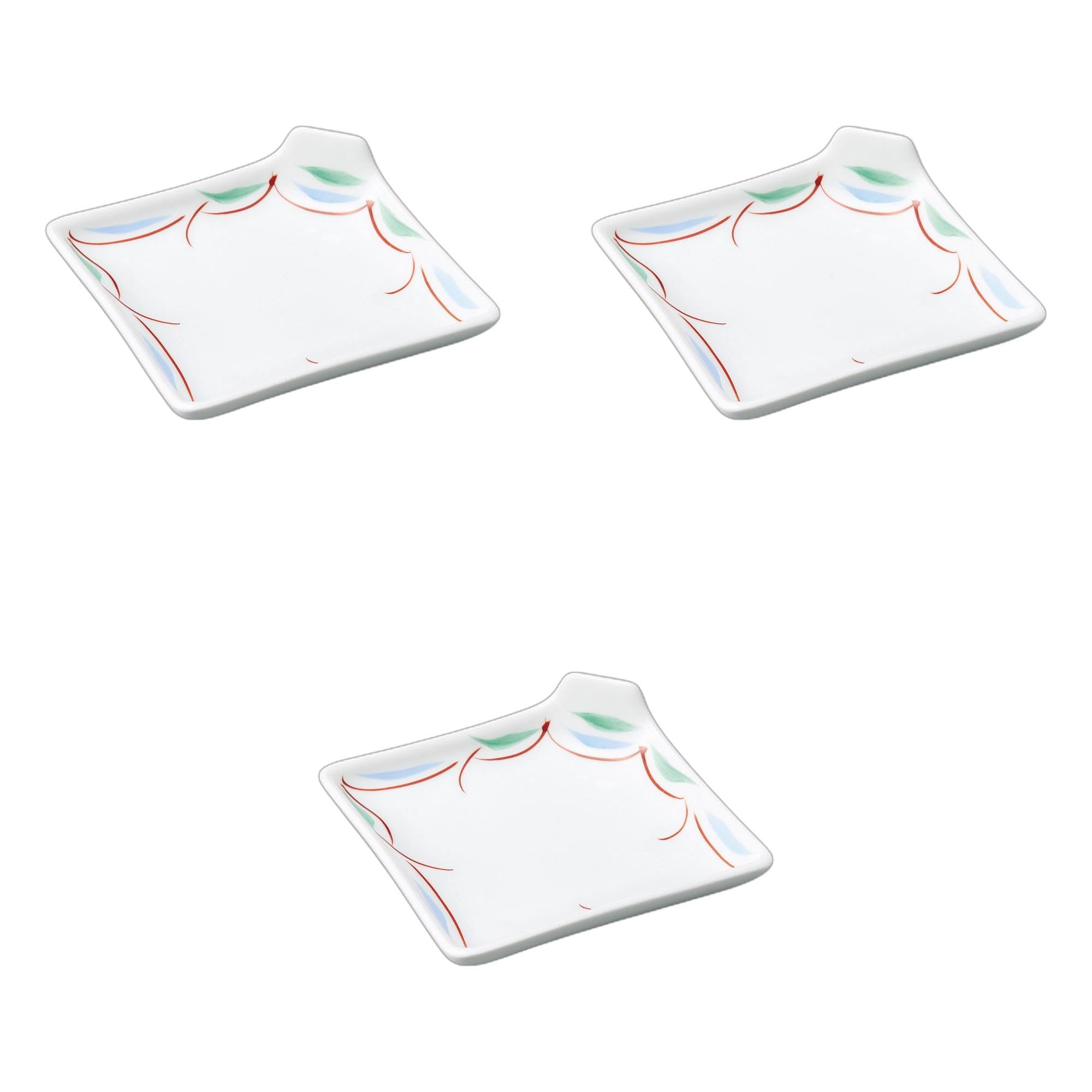 

Setomonohonpo Set of 3 Bamboo Blind Square Plates x x Reinforced Ceramic Square Plates (Setomonohonpo) Red-painted [10.8 10.8 3.2 cm]