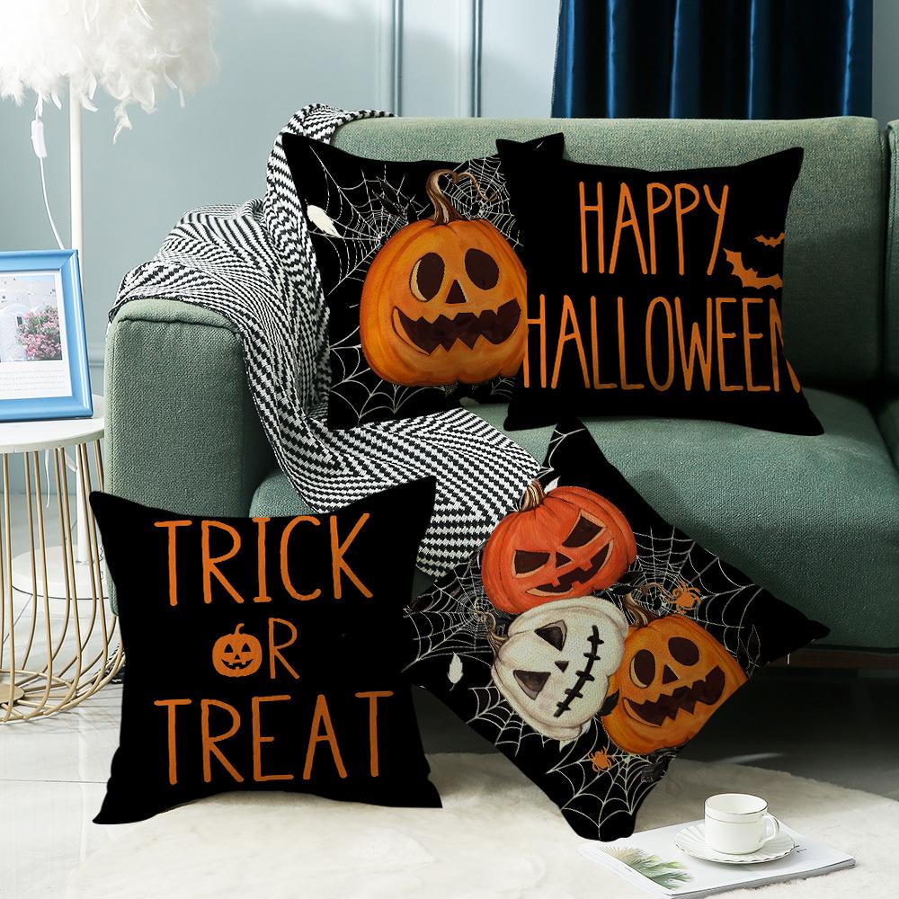 New Halloween Hot Products Pumpkin Spider Web Dining Table Indoor Outdoor Home Party Sofa Cushion Pillow