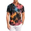 Mens Hawaiian Shirt Button Down Shirt Men Short Sleeve Button Down Men Beach Shirts for Men with Tree Print