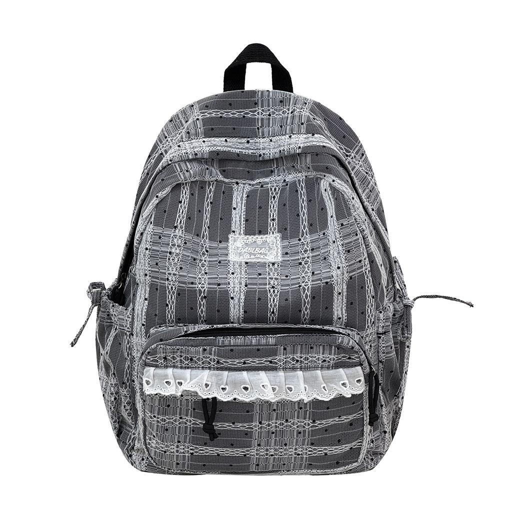Zaino scolastico coreano stile college zaino a pois stile ins alto valore semplice casual zaino in pizzo zaino versatile per ragazza