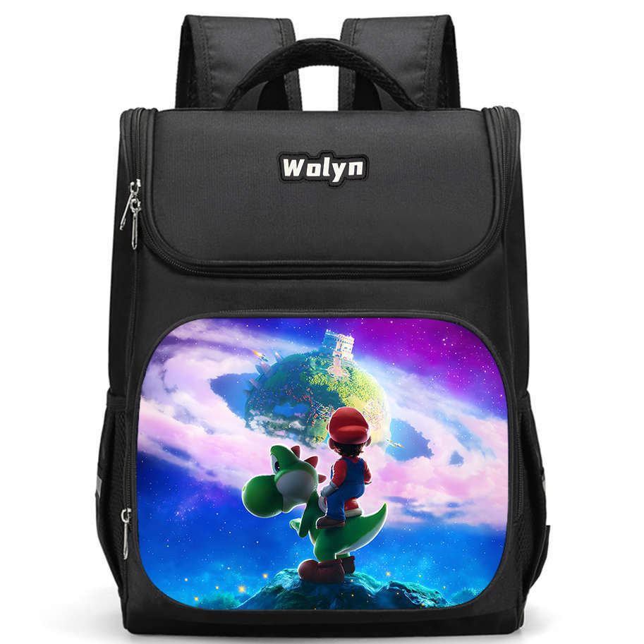 Der Super Mario Galaxy Film Strapazierfähiger Rucksack mit mehreren Fächern für Schulkinder Mit atmungsaktiven Air-Cushion-Trägern