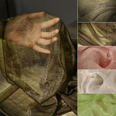 100*145cm Sheer Sparkling Chiffon Fabric Semi-transparent Soft Mesh Tulle Wedding Dress Background Diy Decor Designer Fabric