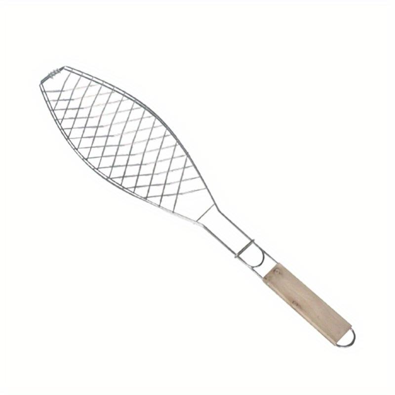 1Pc Barbecue Fish Grill Basket Stainless Steel Wired with Handle Outdoor Kitchen BBQ Tool for Camping
