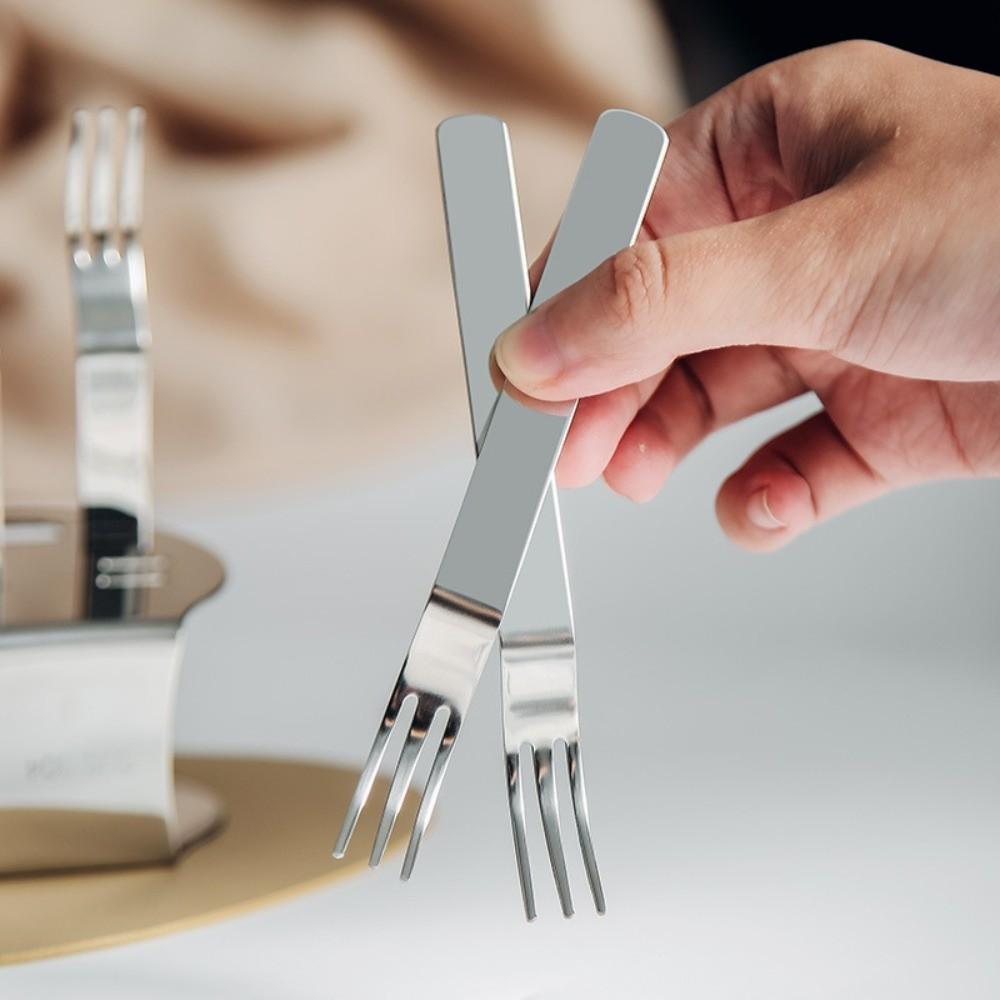 Reusable Dessert Fork Stainless Steel Cake Fork Luxury Fruit Fork Set Cake