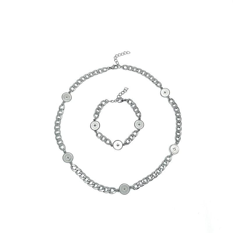 Simple Star Pendant Necklace With Glass Charm For Fashion Women And Men