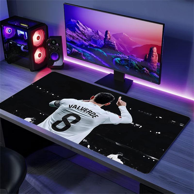 Fede Valverde Mouse Pad, Large Gaming Desk Mat, Non-slip XXL Mousepad for Laptop & Tablet, Mini PC Playmat with Stitched Edges