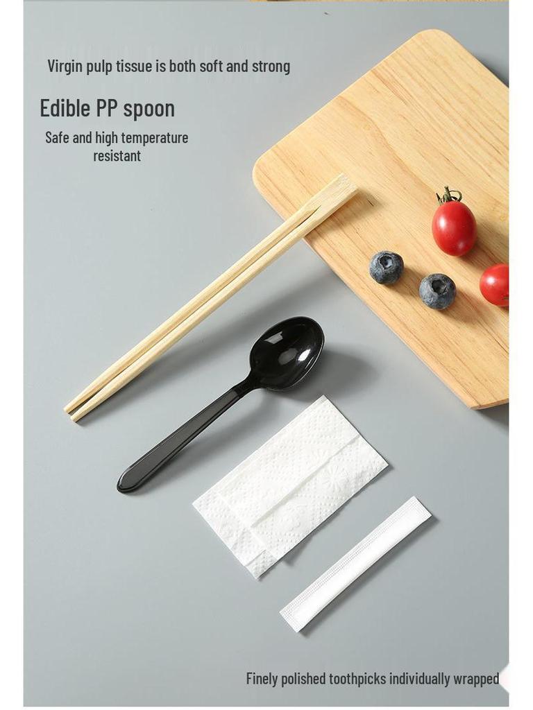 Bamboo Disposable Chopsticks Set - Individually Wrapped, Four-Piece, Small Round; Includes Free Shipping.