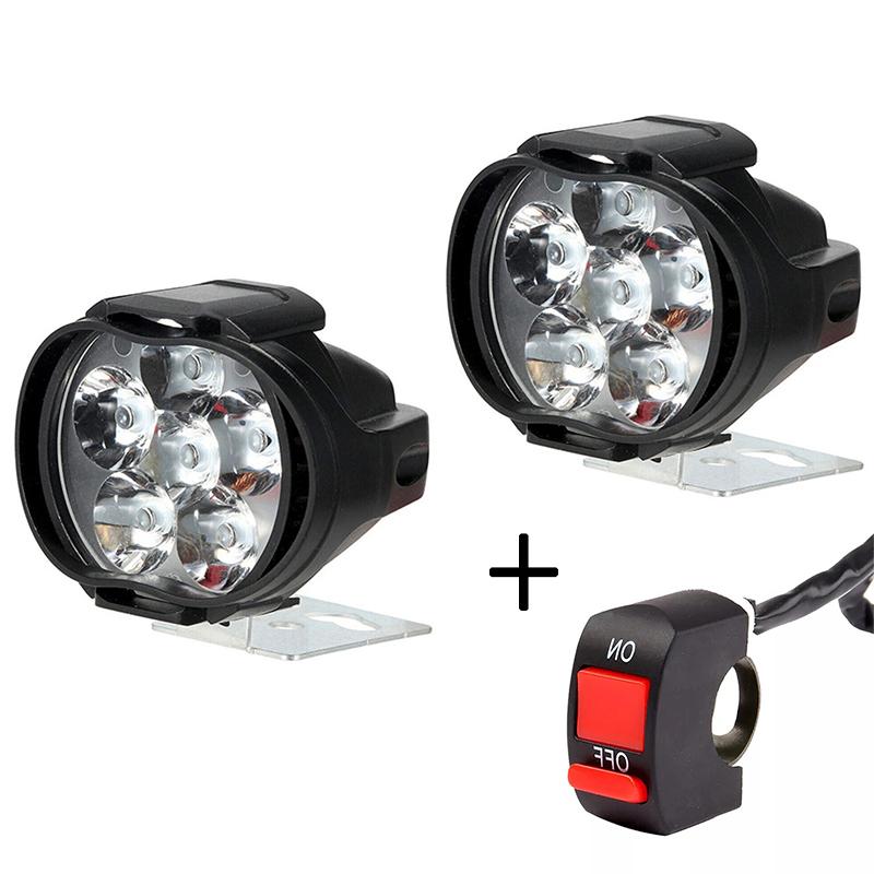 6-LED 12V Motorrad Scheinwerfer Weiß Super Hell Arbeits-Frontlicht 1500LM LED Roller Spotlight Motorrad Nebelscheinwerfer