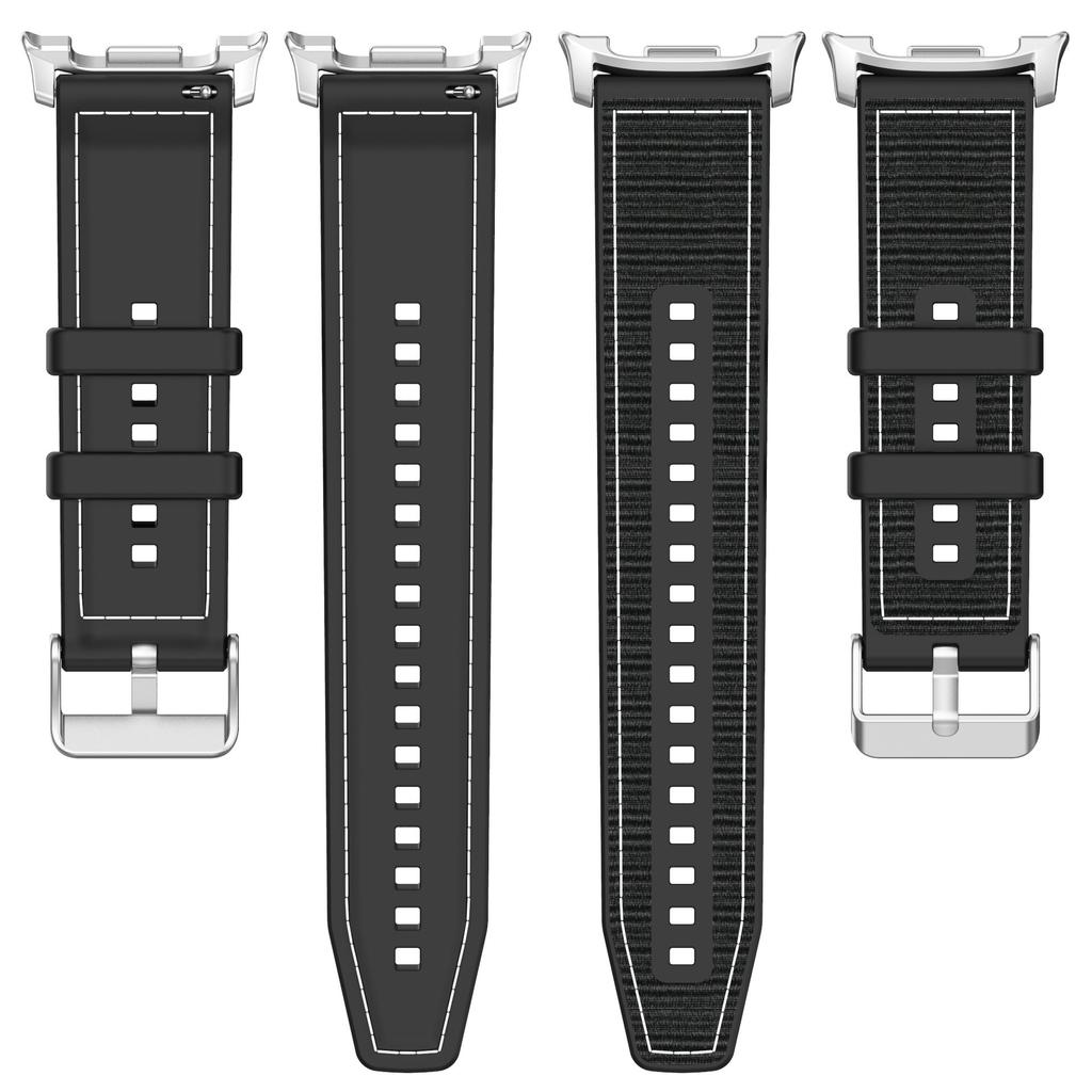 Watch Strap for Samsung Galaxy Watch8 44mm/40mm/Watch8 Classic 46mm Nylon + Silicone Wrist Band