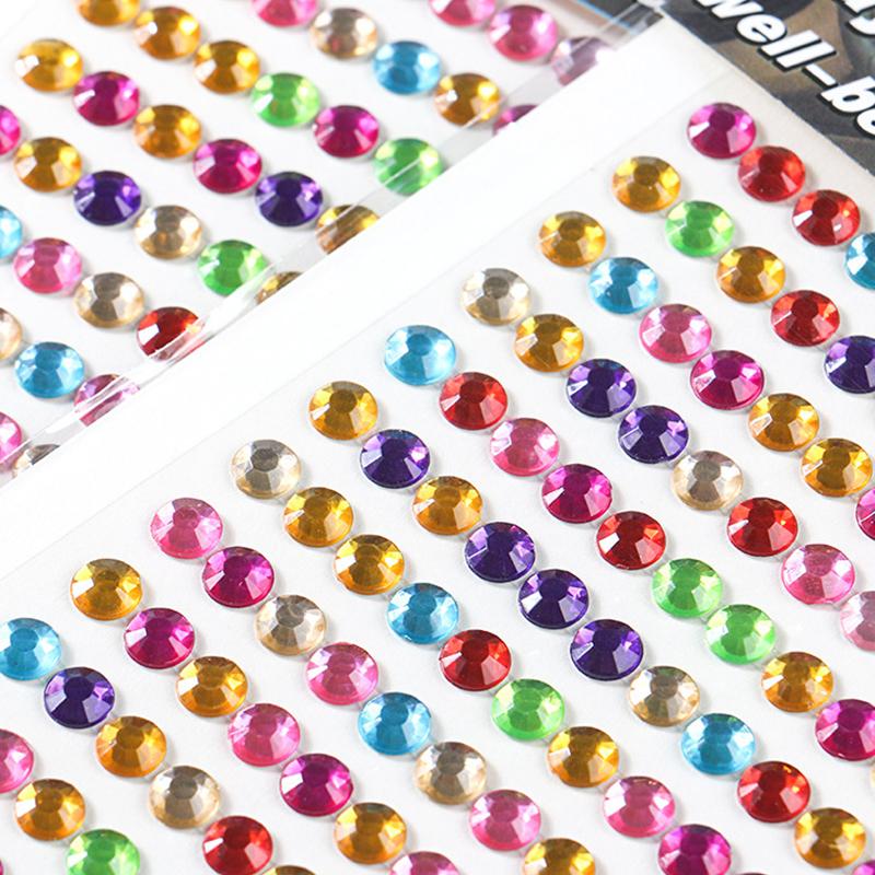 Colorful Crystal Sticker 1/2/3/5/10Sheet Diamond Graffiti Stickers Mini Crystal Diamond Cute Creative Stationery DIY Sticker ZYF