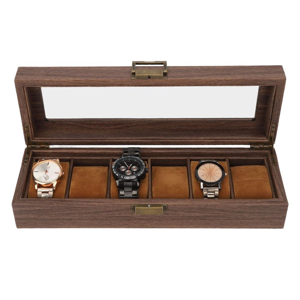 32*12*8cm Retro Wooden Wristwatch Storage Case  Personal Multi-watch Collection Storage