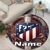 Tapis rond personnalisé avec nom imprimé Atletico Madrid, Tapis polyvalent pour la décoration de la maison, pour salle de jeux, appartement, balcon, entrée, couloir Cadeau