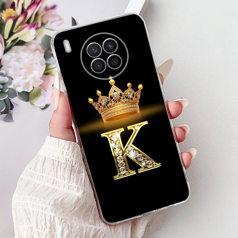 For Huawei Nova 8i Case Honor 50 Lite New Crown Letters Cover Clear Silicone Soft Slim Phone Case For Honor 50 Lite Nova8i Shell