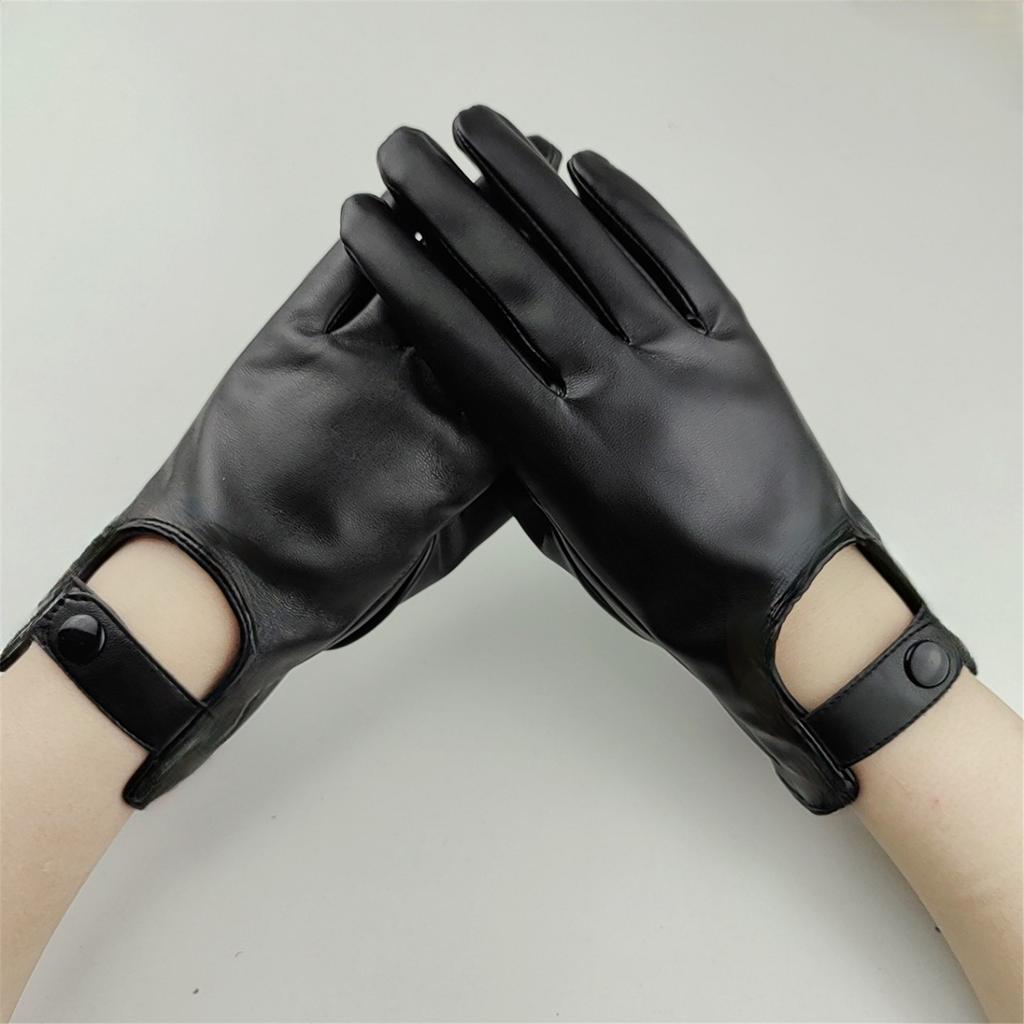 Ventilated Full Finger Gloves Punk Fashion Accents Soft Inner Lining Outdoor Motorcycle Use