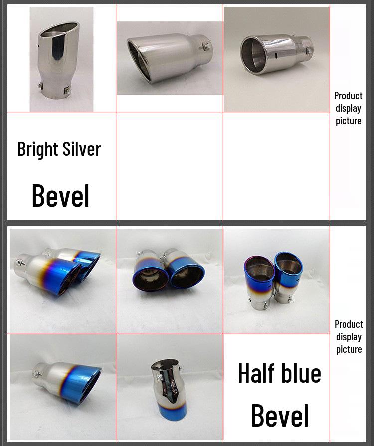 Stainless Steel Semi-Blue Exhaust Tailpipe for Prado, Reiz, Camry, RAV4, S6