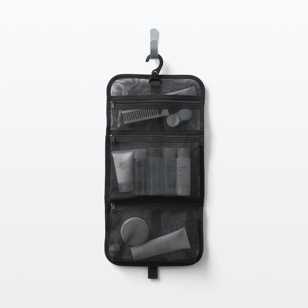 MUJI Nylon-Netz Hängende Kulturtasche 21 x 15 OHH39A4A Etui, Schwarz, ca.. cm,