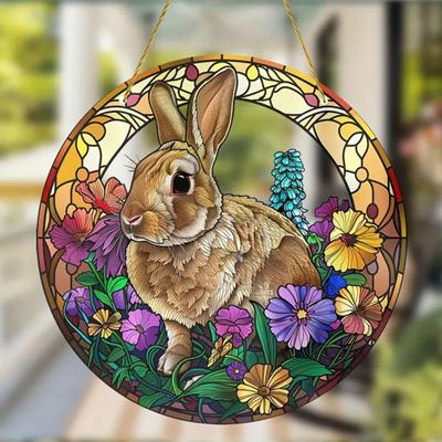 Osterhase Ornament gebeizt Acryl Fenster hängen Dekoration bunte Kaninchen Kunst Ornament