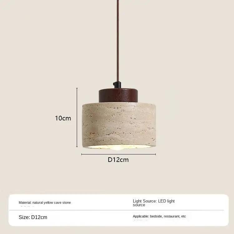 Bedside pendant light Japanese yellow cave stone LED pendant light Wabi Sabi kitchen dining room home decoration bedroom