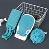 Universal Back Scrubbing Set: Bath Strap, Scrubbing Towel & Bath Pouf