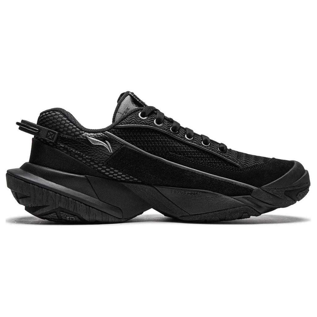 New LiNing Cushioning Abrasion Resistant Breathable Low Top Running Shoes Men's Black AGLU149-4