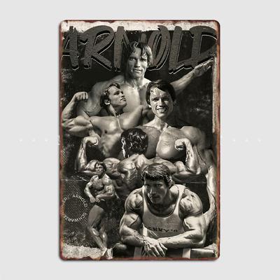 Arnold Schwarzenegger Arbeite Hart Metallschild Poster Wandmalerei Pub Garage Custom Kino Küche Blechschild Poster