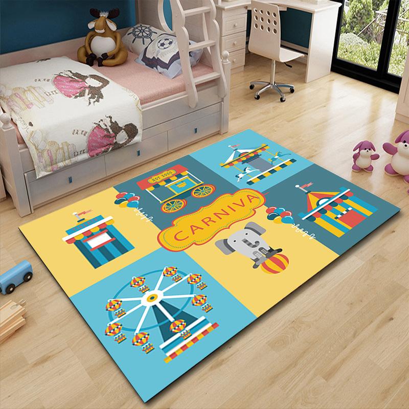 Children's Room Bedroom Bedside Living Room Floor Mat Cute Cartoon Creative Crawling Carpet Home Decoration  Rugs for Bedroom