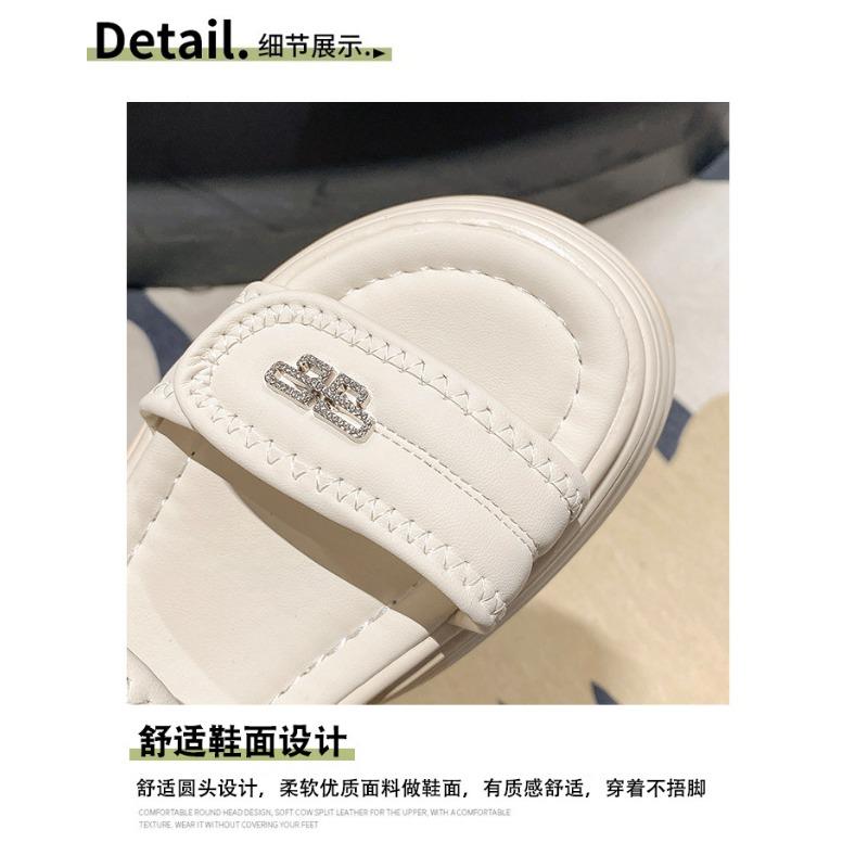 Thick Bottom Sandals Female Models Summer Outside Wear Thick Heel Velcro Students Casual Sports Sandals Slippers