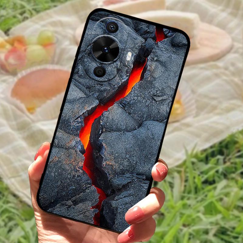 Für Huawei nova 12s Hülle Abdeckung Stoßfest Silikon Weich Schwarzer Bumper Funda Coque für Huawei nova 12s Schutzhülle Rückseite Handyhülle