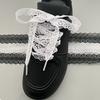 1Pair Cute Lace Shoelaces for Women Girl Shoes 2.9CM Width Flat Shoelace for Sneakers Black White Shoe Laces Accessorices