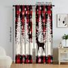 2Pcs Christmas Snowflake Window Curtains For Living Room Bedroom Holiday Atmosphere Decoration Rod Pocket Design Privacy
