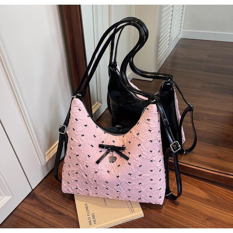 

Canvas bag women s large-capacity new summer leisure niche single shoulder crossbody dumpling bag backpack розовый